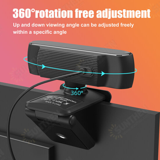 K30 HD 5MP USB Webcam 77° Wide Angle Auto Focus Built-in Dual Mics with Privacy Cover Smart WebCam YouTube Video Recording Conferencing Meeting Camera