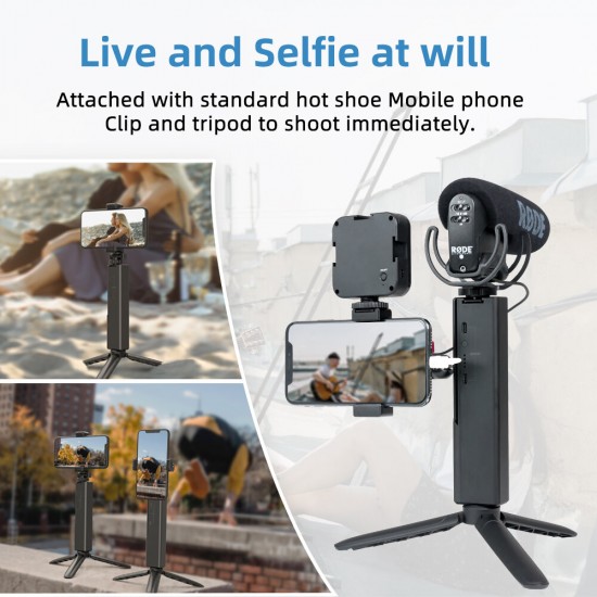 EEL Multi-functional Shooting Grip Tripod Built-in 9000mAh battery & 5 Type-C In/Output Mobile Phone Clip