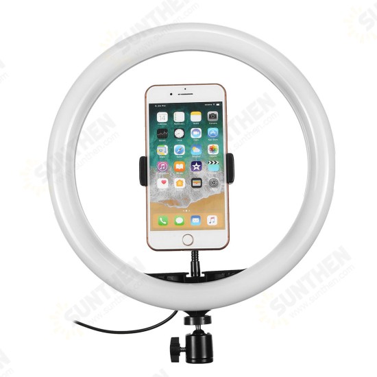 LED Ring Fill Light Studio Lamp Photographic For Video Live Beauty Makeup Mirror Light Streaming USB + Hose Phone Clip + PTZ