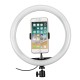 LED Ring Fill Light Studio Lamp Photographic For Video Live Beauty Makeup Mirror Light Streaming USB + Hose Phone Clip + PTZ