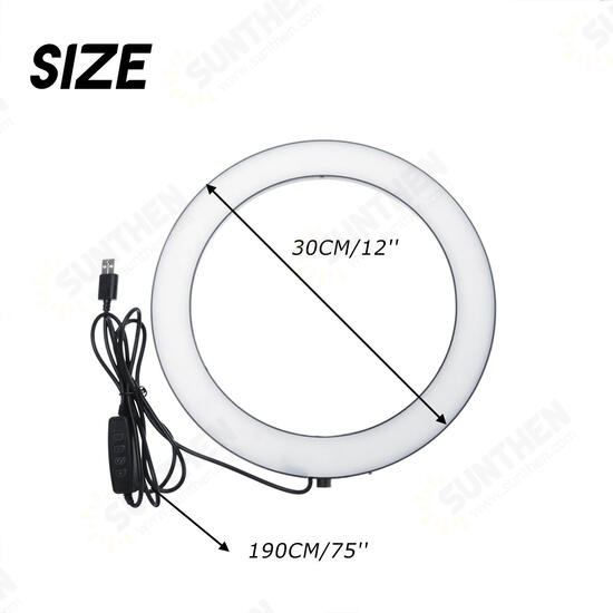 LED Ring Fill Light Studio Lamp Photographic For Video Live Beauty Makeup Mirror Light Streaming USB + Hose Phone Clip + PTZ