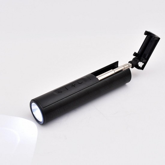 Portable 4 In 1 LED Flashlight bluetooth Speaker Selfie Stick With Power Bank Support TF Card for Sport Phone