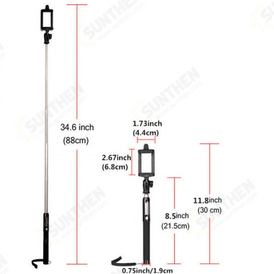 Solar Power Infrared Remote Handheld Selfie Stick Monopod For Cell Phone