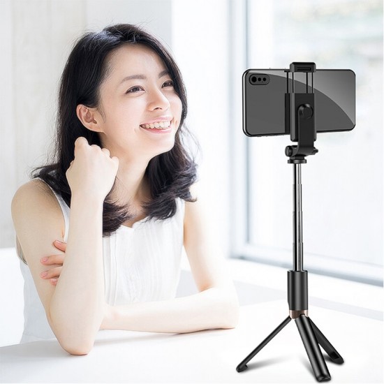 Stainless Steel All-in-one Portable Selfie Stick bluetooth Remote Control Foldable Tripod for Live Broadcast