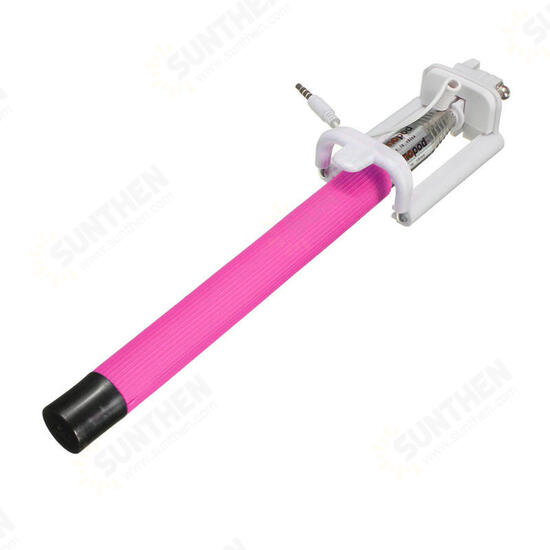 Universal Extendable Self Portrait Remote Button Wire Selfie Stick for Smartphone