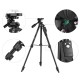 VCT-6808 Multi-functional Selfie Sticks Tripod with 3 Phone Holders 4-Section Telescoping Tripod Ball Head Remote Controller