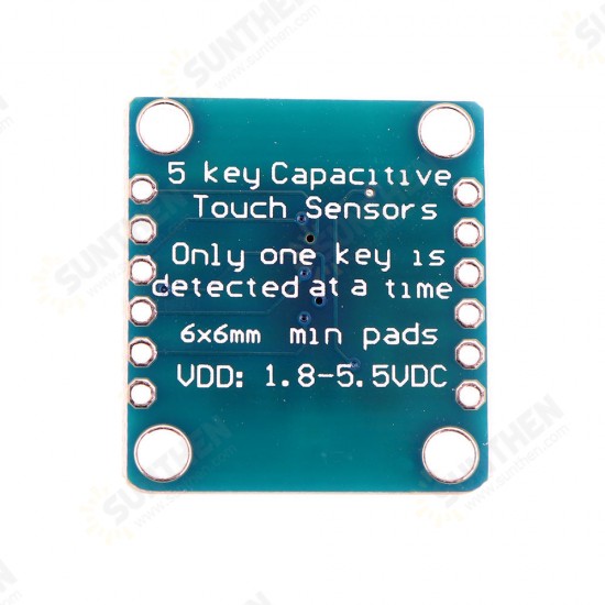 3pcs AT42QT1070 5-Pad 5 Key Capacitive Touch Screen Sensor Module Board DC 1.8 to 5.5V Power For Standalone Mode 3pcs AT42QT1070 5-Pad 5 Key Capacitive Touch Screen Sensor Module Board DC 1.8 to 5.5V Power For Standalone Mode