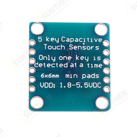 3pcs AT42QT1070 5-Pad 5 Key Capacitive Touch Screen Sensor Module Board DC 1.8 to 5.5V Power For Standalone Mode