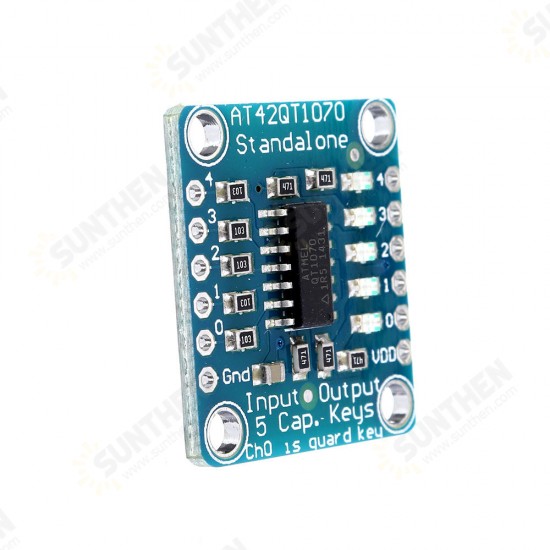 3pcs AT42QT1070 5-Pad 5 Key Capacitive Touch Screen Sensor Module Board DC 1.8 to 5.5V Power For Standalone Mode