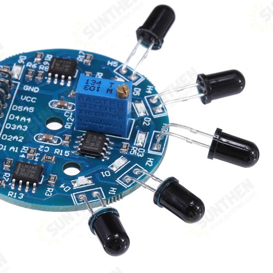 5 Channel Flame Sensor Module Analog Dgital Dual Output Fire Extinguishing Robot Flame Alarm System Module