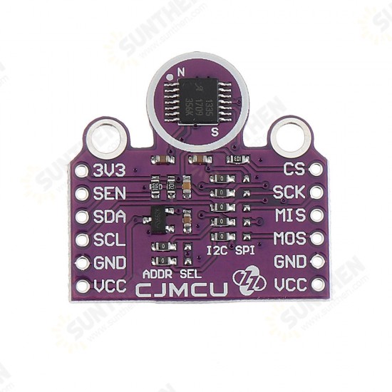 CJMCU-1335 Hall Effect 360° Non-Contact X-Y Plane Angle Sensor Module 3.3V/5V I2C SPI