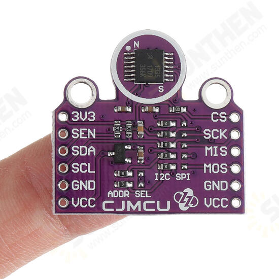 CJMCU-1335 Hall Effect 360° Non-Contact X-Y Plane Angle Sensor Module 3.3V/5V I2C SPI