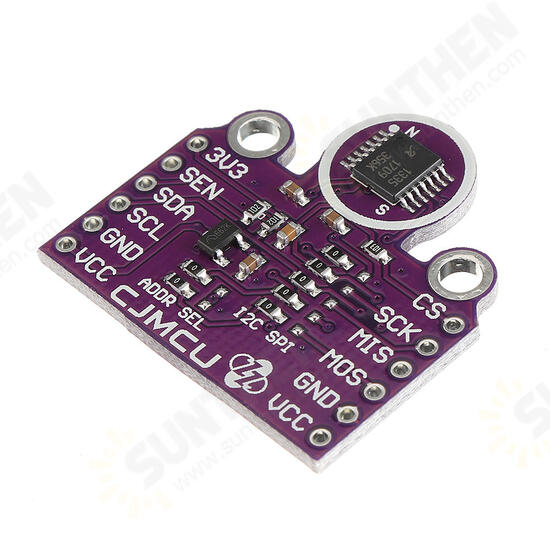 CJMCU-1335 Hall Effect 360° Non-Contact X-Y Plane Angle Sensor Module 3.3V/5V I2C SPI