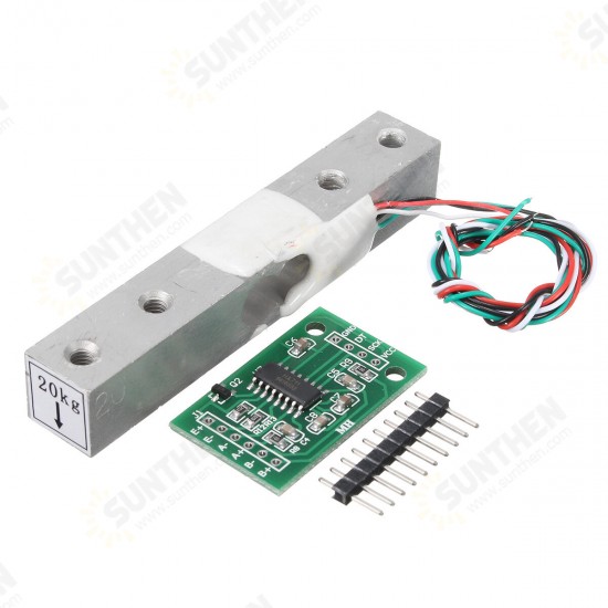 HX711 Module + 20kg Aluminum Alloy Scale Weighing Sensor Load Cell Kit