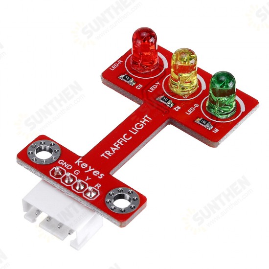 Brick LED Emitting Traffic Light Module(pad hole) Anti-reverse Plug White Terminal