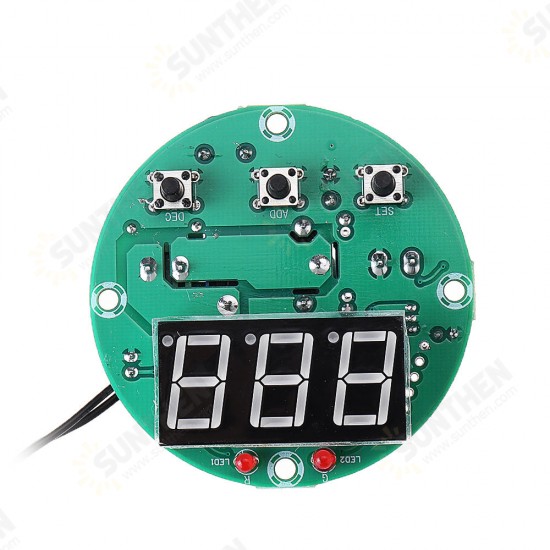 XH-W1818 High Precision Microcomputer Temperature Controller Circular Digital Display Embedded Thermostat