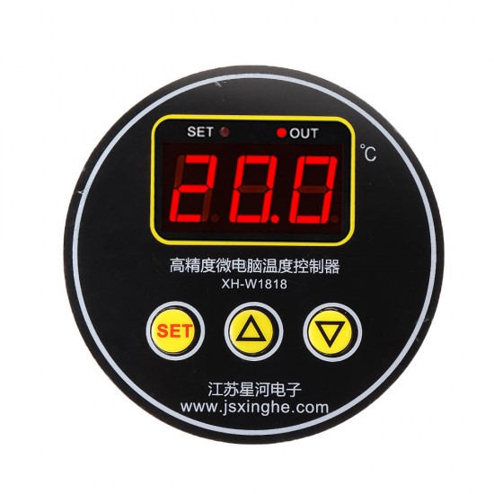 XH-W1818 High Precision Microcomputer Temperature Controller Circular Digital Display Embedded Thermostat