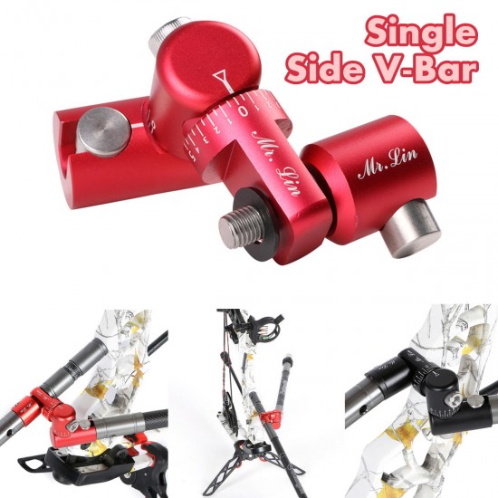Archery Single Side V-Bar Quick Disconnect Mount Adjustable Bow Rod Stabilizer Bow Stand