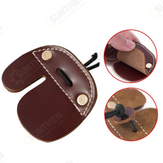 Cow Genuine Leather Archery Finger Guard Protector Glove Tab For Recurve Bow Hunting Shooting