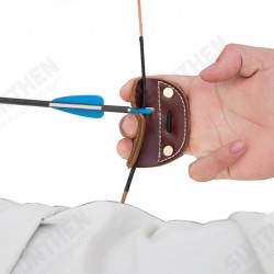 Cow Genuine Leather Archery Finger Guard Protector Glove Tab For Recurve Bow Hunting Shooting