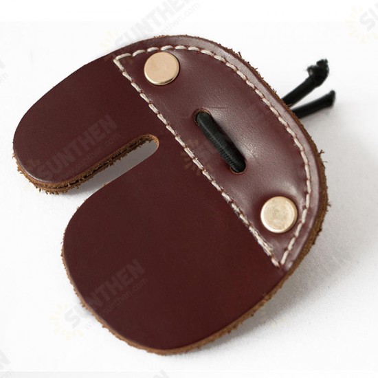 Cow Genuine Leather Archery Finger Guard Protector Glove Tab For Recurve Bow Hunting Shooting