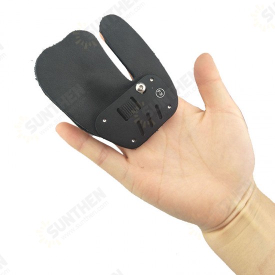 Leather Archery Finger Guard Protector Glove Tab Release For Hunting Recurve Compound Bow Longbow