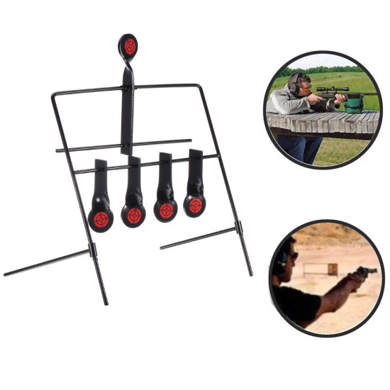 Metal Shooting Targets Stand Resetting Spinning AR500 Steel Targets Air Pellet Trap Airgun Shooting Hunting Tactical Practice Training Supply