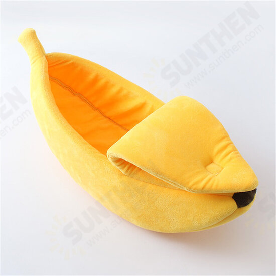 Pet Dog Cat Bed Warm House Mat Durable Kennel Doggy Soft Puppy Cushion Banana Shape Basket