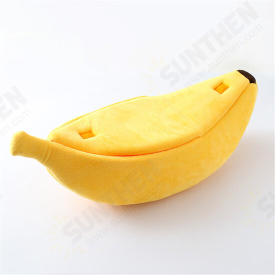 Pet Dog Cat Bed Warm House Mat Durable Kennel Doggy Soft Puppy Cushion Banana Shape Basket