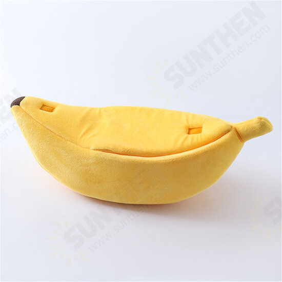 Pet Dog Cat Bed Warm House Mat Durable Kennel Doggy Soft Puppy Cushion Banana Shape Basket