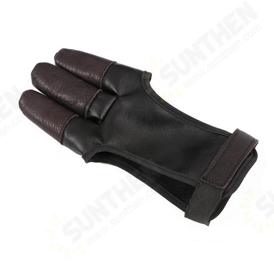 Tactical Archery 3 Fingers Sleeve PU Recurve Bow Traditional Bow Finger Guard Hunting Protector