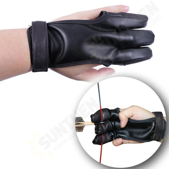 Tactical Archery 3 Fingers Sleeve PU Recurve Bow Traditional Bow Finger Guard Hunting Protector