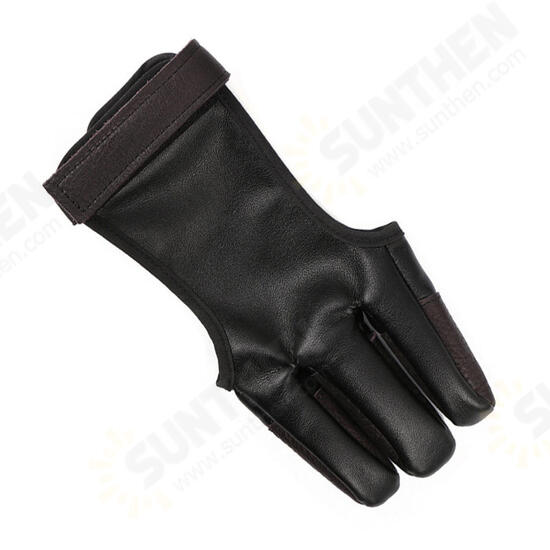 Tactical Archery 3 Fingers Sleeve PU Recurve Bow Traditional Bow Finger Guard Hunting Protector