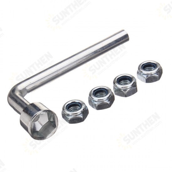 Plastic Skateboard Accessories with 4pcs Screws & 1pc Spanner