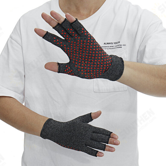 1 Pair Compression Arthritis Gloves Arthritic Joint Pain Relief Hand Gloves Therapy Open Fingers Compression Mittens