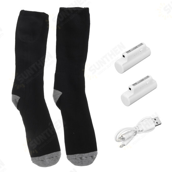 3-Gear Adjustable 4000mAh Electric Heating Socks 70℃ Intelligent Heating Warm Up Breathable Comfortable Long Socks