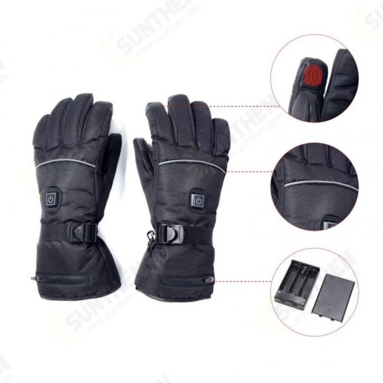 3-Modes Electric Heating Built-in Battery Gloves Control Winter Thermal Ski Motorcycle Gloves Waterproof Heated Gloves Cycling Climbing Gloves