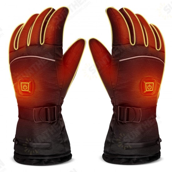 3-Modes Electric Heating Built-in Battery Gloves Control Winter Thermal Ski Motorcycle Gloves Waterproof Heated Gloves Cycling Climbing Gloves