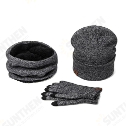 3 Pieces Set Winter Ski Warm And Gloves Cotton Unisex Hat Scarf Gloves Solid For Men Women 3 Pieces Set Winter Ski Warm And Gloves Cotton Unisex Hat Scarf Gloves Solid For Men Women