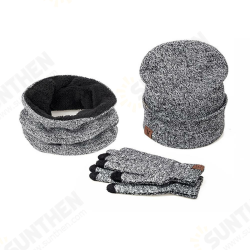 3 Pieces Set Winter Ski Warm And Gloves Cotton Unisex Hat Scarf Gloves Solid For Men Women 3 Pieces Set Winter Ski Warm And Gloves Cotton Unisex Hat Scarf Gloves Solid For Men Women