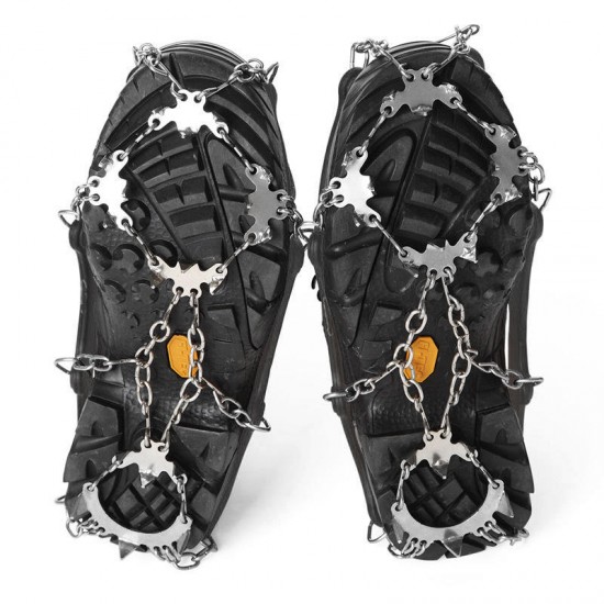 AT8608 Snow Grip Spike Ice Shoes Boots Anti-slip 18-teeth Climbing Crampons Grippers for Ski