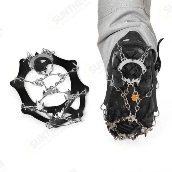 AT8608 Snow Grip Spike Ice Shoes Boots Anti-slip 18-teeth Climbing Crampons Grippers for Ski