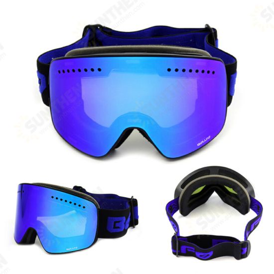 Magnetic Ski Goggles UV400 Double Lens Anti-fog Mountaineering Glasses Men Women Snowmobile Spectacles