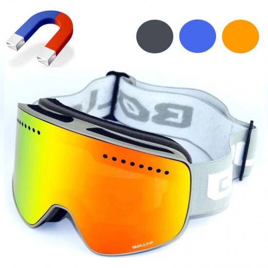 Magnetic Ski Goggles UV400 Double Lens Anti-fog Mountaineering Glasses Men Women Snowmobile Spectacles