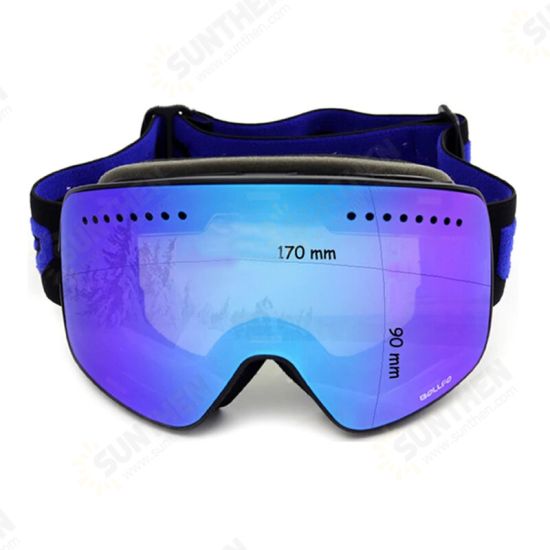 Magnetic Ski Goggles UV400 Double Lens Anti-fog Mountaineering Glasses Men Women Snowmobile Spectacles