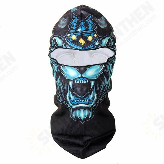 Men Women Winter Neck Face Mask Printed Skiing Hat Cycling Caps