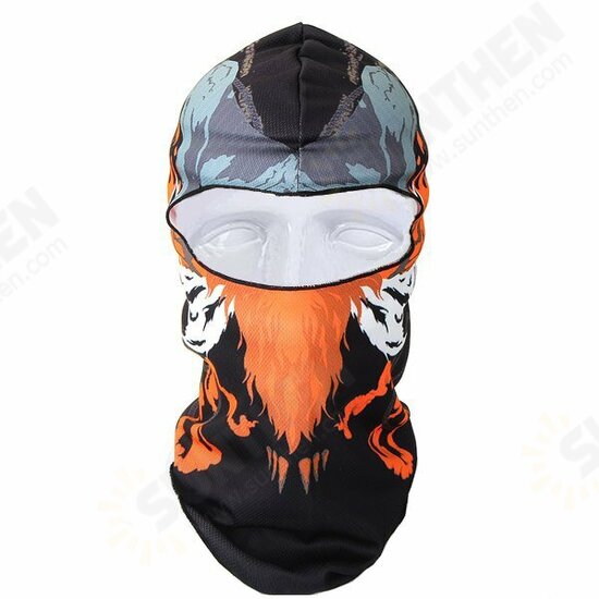 Men Women Winter Neck Face Mask Printed Skiing Hat Cycling Caps