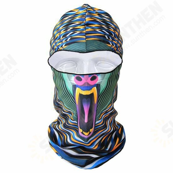 Men Women Winter Neck Face Mask Printed Skiing Hat Cycling Caps