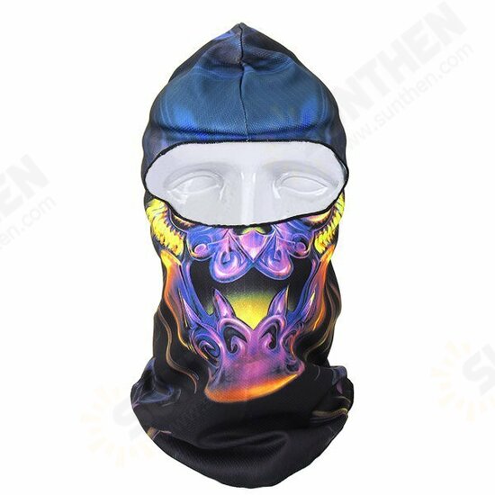 Men Women Winter Neck Face Mask Printed Skiing Hat Cycling Caps