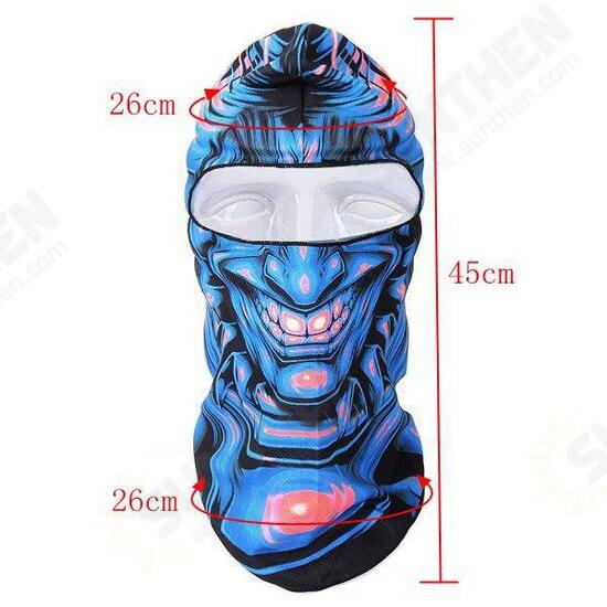 Men Women Winter Neck Face Mask Printed Skiing Hat Cycling Caps